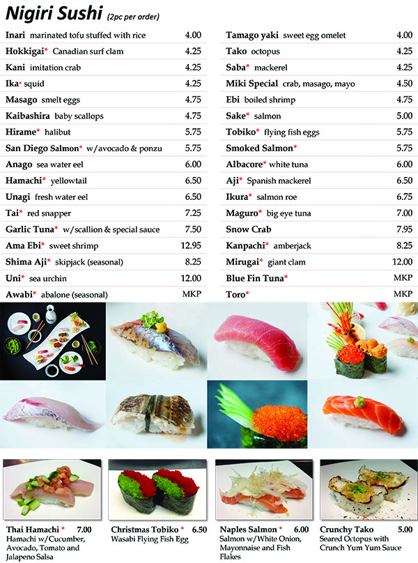 Sushi Rolls Menu | Las Vegas Best Sushi Restaurant | Osaka Bistro