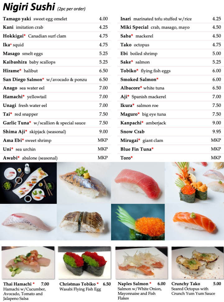 Sushi Rolls Menu | Las Vegas Best Sushi Restaurant | Osaka Bistro